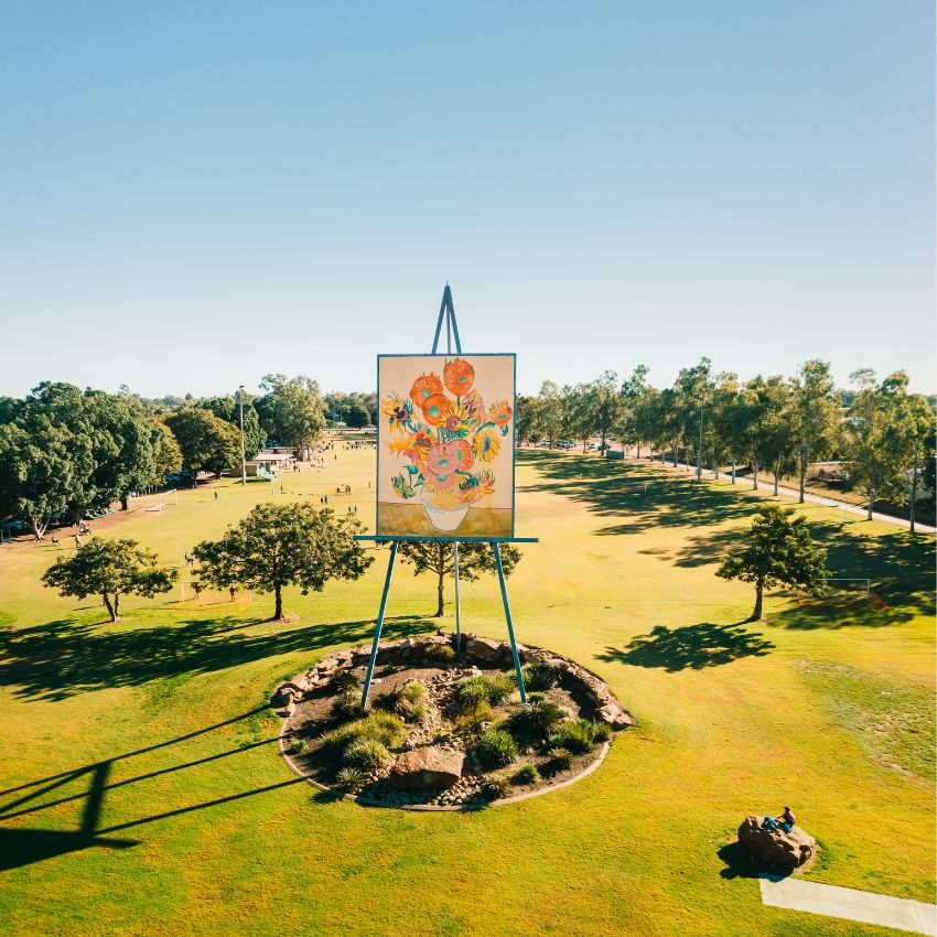 Emerald is now home to the world’s biggest replica Vincent van Gogh Sunflower painting located in Morton Park