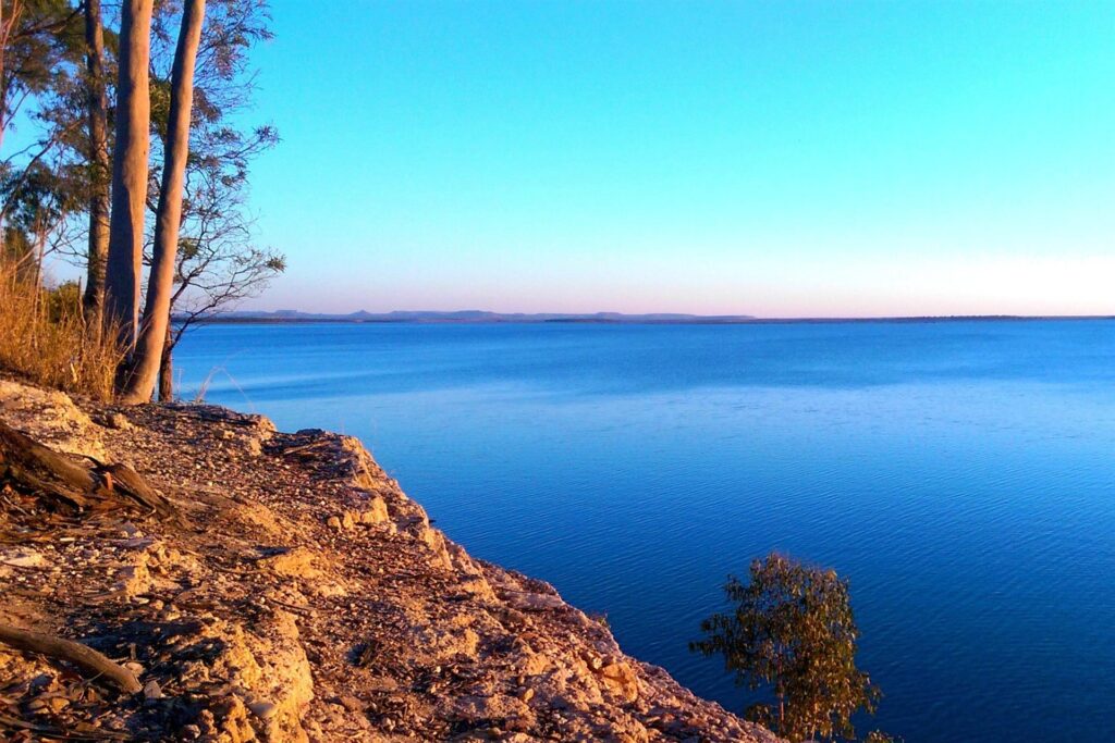 Fairbairn Dam, Central Queensland, during the wet season
